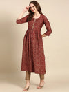 Women's Maroon Printed Kurta Set-SKC-1029-Maroon