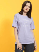 Rigo Oversized Half Sleeves Printed Round Neck T-Shirt-WTOP363-1412-L