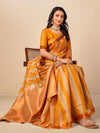 Saree Mall Women's Cotton Blend Mustard Woven Design Designer Saree With Blouse Piece-NAMYA78302