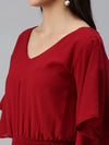 Women Maroon Solid Crop Cape Top-AE-10234-Maroon