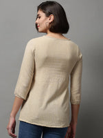 Women's Beige Solid Top-ON-523-Beige