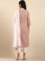 Women's Peach Printed Kurta Set-UB-2623-Peach