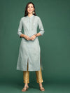 Women's Grey Solid Straight Kurta-UB-1235-Grey