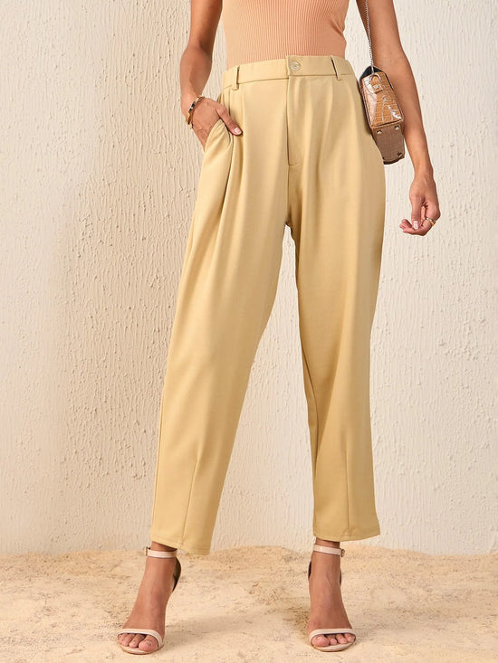 Women Beige Tapered Pants