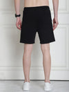 Venitian Men Cotton Printed Black Shorts