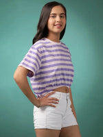 Lil Tomatoes Girls Cotton Crop Top-GGT-S24-1472_PURPLE_28