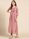 Women's Mauve Printed Anarkali Kurta-SKC-1036-Mauve