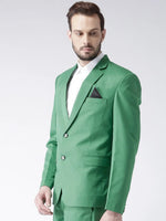 Hangup Men Standard Solid Men Formalwear-GreenBlazer