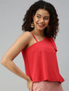 Women's Embellished Red Top-AE-10192-Redgold