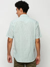 Men Green Striped Casual Casual Shirts-JUBASTRIPE-069-Green