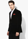 Hangup Men Standard Solid Men Formalwear-Black2BTNVelvetBlazer