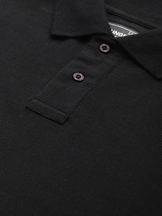 Dillinger Black Solid Regular Polo T-shirt