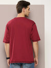 Dillinger Maroon Graphic Oversized T-shirt-DLMOV286MRN-S