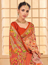 Saree Mall Women's Tussar  Peach Printed Designer Saree With Blouse Piece-KESAR1009