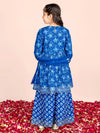 Girls Floral Printed Gotta Patti Pure Cotton Kurta & Sharara with Dupatta Set