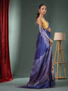 Blue Blended Silk Handwoven Saree With Zari Border-MA50BSL34830109