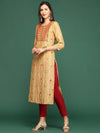 Women's Mustard Solid Straight Kurta-GW-2627-Mustard