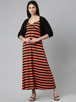 Women Black Striped Maxi Dress-BEC-24-Blackcoral