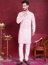 Chikankari Embroidered Kurta with Pyjama.-JOKP-5017Pink