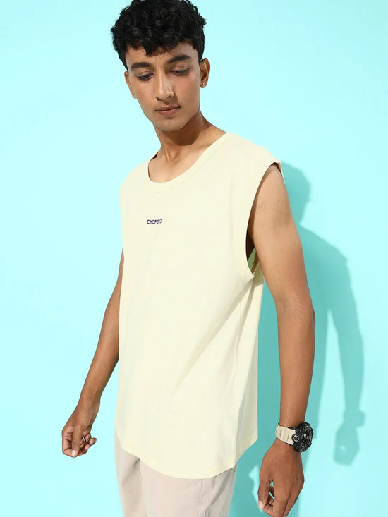 Dillinger Off White Sleeveless Graphic Oversized T-shirt