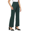 Smarty Pants Women's Polyester Lycra Slit Bell Bottom Bottle Green Formal Trouser