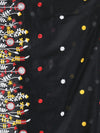 All Over Thread Floral Embroidery Black Cotton Saree-MA62CT33610076