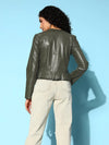 Women Solid Standard Olive Jacket