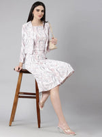 Women Off White Printed A-Line Dress-AE-15936-Offwhitemauve