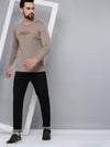 Men Grey Printed Sweatshirt-SCAW-23-Taupe