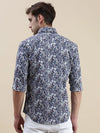 Men Navy Floral Casual Shirt-STANLEY-9758-Navyblue