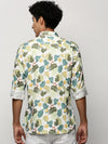 Men Green Floral Shirt-PRISM-M204-1607-Green