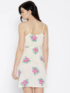 Front twist strap printed dress in off White