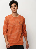 Men Orange Camouflage Casual Sweatshirts-STCW-PW-427-Orange