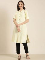 Women Cream Solid Straight Kurta-SNG-2321-Cream