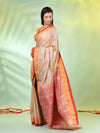 Beige Tussar Silk Saree With Woven Paisley Borders-MA66TUS432590047