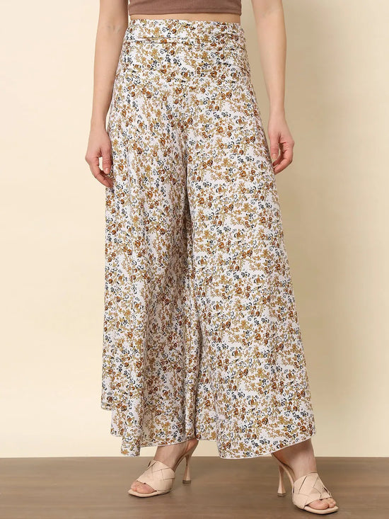 Flared Floral Printed Palazzo