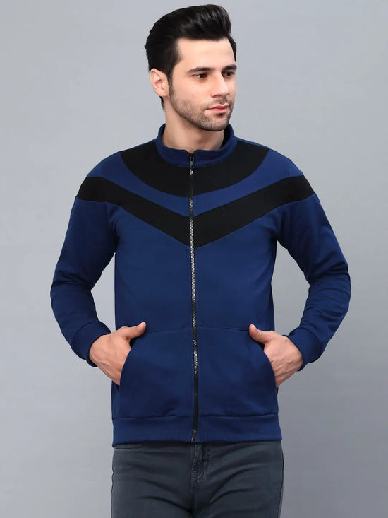 Rigo Color Blocked High Neck Fleece Jacket-SW07221124-L