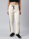 Women Solid Slim Fit Cream Track Pant-AF-1614-Cream