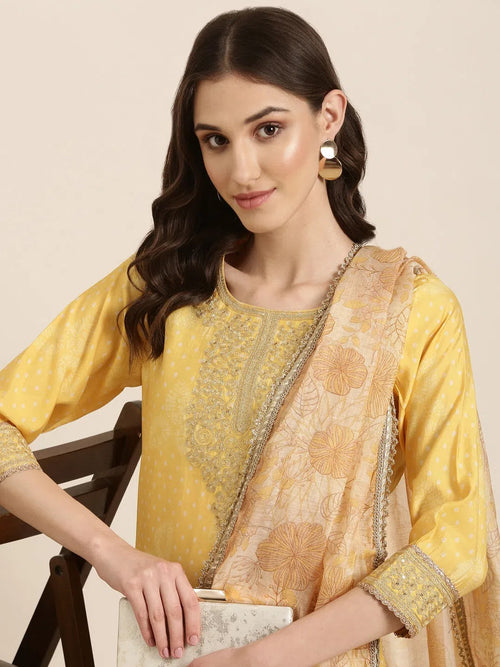 Women Yellow Printed Kurta Set-GW-3426-Yellow