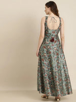 Olive Floral Sweetheart Anarkali Maxi Dress