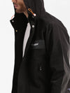 Men Hooded Black Solid Tailored Oversized Jacket-K-8857-Black