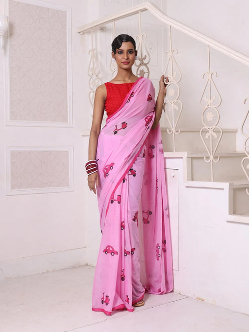 Pink Bengali Style Mulmul Cotton Soft Saree-MA62MCT33750036