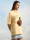 Dillinger Beige Graphic Oversized Drop shoulder T-shirt