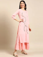 Women's Peach Solid Kurta Set-FS-2663-Peach