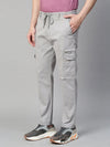 Genips Men's Light Grey Cotton Stretch Bahamas Cargo Fit Solid Cargo