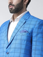 Hangup Men Standard Checkered Men Formalwear-D962ButtonBlazer