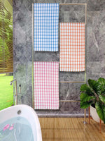 Athom Living Premium Gamcha Bath Towel 65 x 135 cm Pack of 3 Multicolored checkered-ATZ-BT-1A-1B-1C