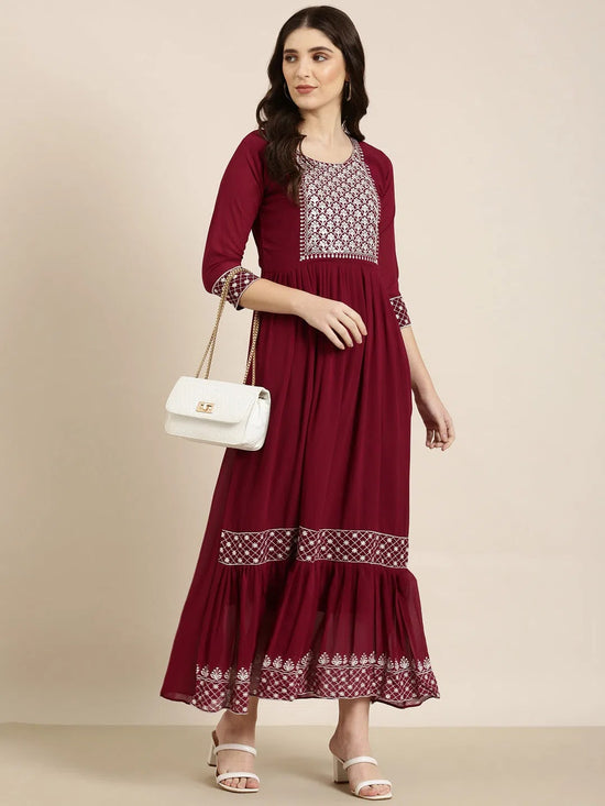 Women Magenta Solid Anarkali Kurta-SKC-3323-Magenta