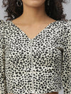 Women's Cream Printed Tops-AE-10312-Creamblack