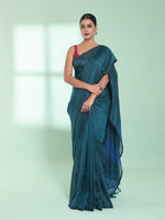 Teal  Cotton Saree With Sequine Work-MA59CT06540059